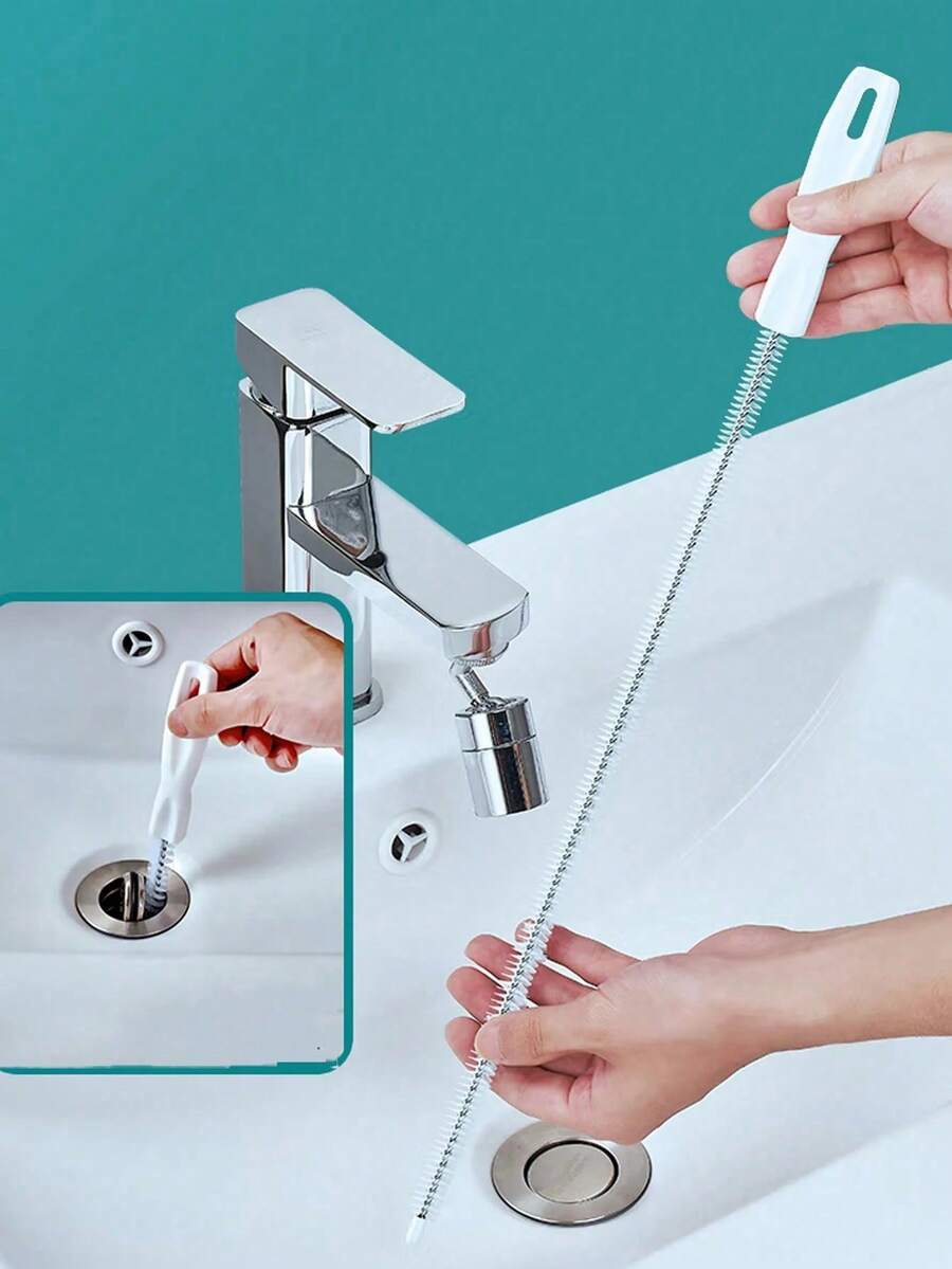 1pc Pipe Dredging Brush, Bathroom Sewer Sink Cleaning Brush, Drainage Cleaner, Flexible Cleaner, Clog Hole Removal Tool - Multicolor - View 1