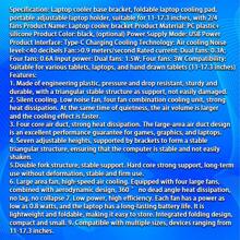 Laptop Cooling Stand With 2/4 Fans Foldable Gaming Laptop Cooling Pad 7 Height Adjustable RGB Laptop Cooler Base For 11-17.3 Inch