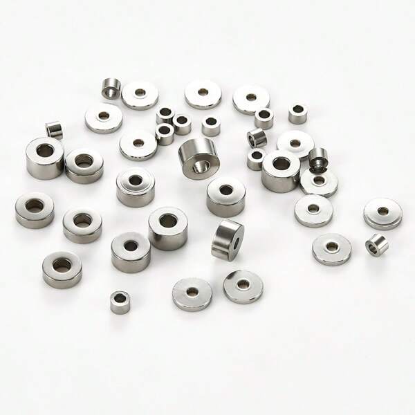 30 piezas de cuentas espaciadoras de acero inoxidable de 3/4/6 mm de disco plateado, accesorios de joyería para hacer pulseras y collares DIY