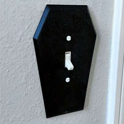 1pc Coffin Light Switch Cover, Single Toggle Switch Plate Home Decor, Spooky Halloween Switch Cover