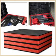 4pcs Tool Box Foam Inserts Upholstery Foam Cuttable Polyurethane Foam Pads Foam Sheets 40x33x2.5CM For Tool Box Organisation Cases Packing Padding Camera Toolbox Storage - Black & Red - View 3
