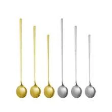 1 Stück/2 Stücke Edelstahl kleine runde Löffel, Kaffeelöffel, Vogelnestlöffel, Tassengesckenklöffel, Löffel mit langem Griff, Dessertlöffel, Gewürzlöffel und kleine Teelöffel