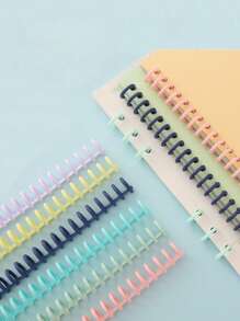 5/10/12pcs A4 Loose-Leaf Document Binding Ring 30-Hole Loose-Leaf Binder Plastic Apron B5 Handbook Loose-Leaf Book Coil Ring Is Detachable, 10/12Color-Mixed Random