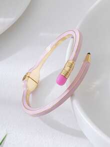 1 件时尚经典毕业优雅铅笔手链，多种颜色适合女性庆祝节日、聚会、送给朋友和老师的礼物 - 長鉛筆手鐲 - 查看 16