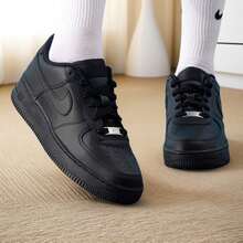 Nike Giày thể thao thường ngày Air Force 1 LE dành cho thanh thiếu niên, thoáng khí, nhẹ, đa năng, đi làm hàng ngày, màu trắng FV5951-001 - đen - Xem 5