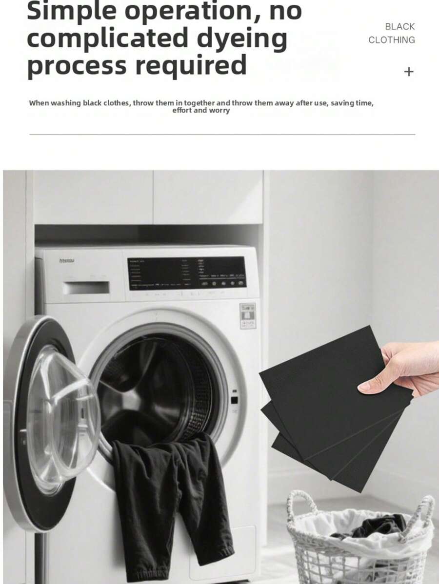New Clothing Blackening Sheets, Laundry Sheets For Clothes Color Fixation, Freshness Restoration, Fading Repair, Brightening, Blackening Sheets, Household Essential, Reviving Old Black Clothes