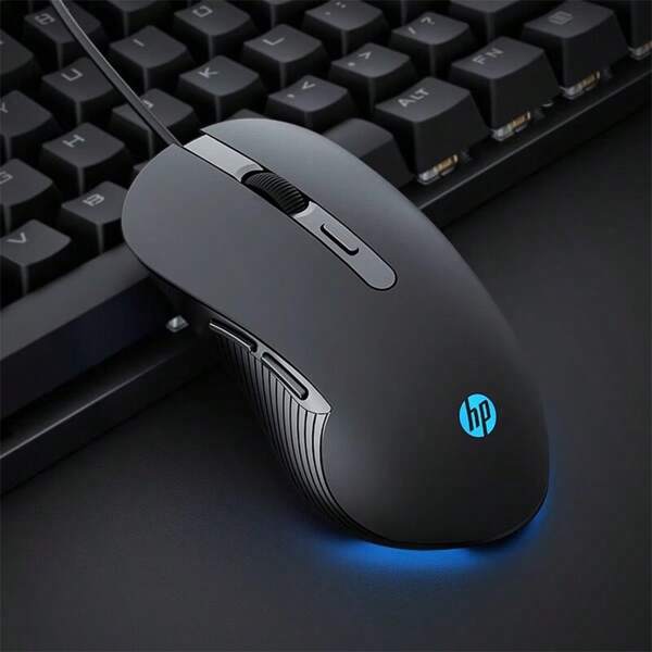 HP Ratón M280 Ratón para juegos RGB colorido 16,8 millones de colores, efectos de iluminación dinámicos/cambio multimodo Diseño ergonómico simétrico Sensor de alta precisión 6 botones programables Negro y silencioso