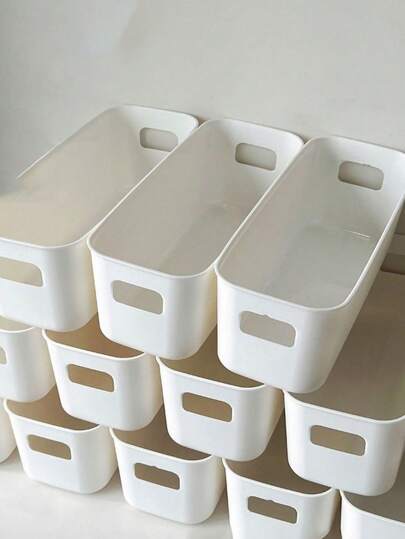 5 piezas - Caja de almacenamiento de cajón de escritorio japonés, separación de artículos varios, almacenamiento de tocador, compartimentos, plástico mate, almacenamiento de cocina, caja de almacenamiento de estuche de teléfono, herramienta de separación mágica, cajón de almacenamiento de armario, cesta de organización de tira larga de escritorio, caja de almacenamiento de tipo largo y estrecho