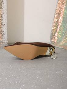 全新女式高跟中跟尖头时尚百搭浅口鞋