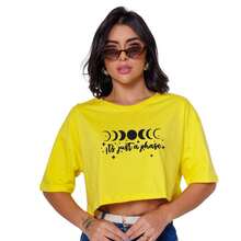 Basic Cropped Cotton Lua Knit - Màu vàng - Xem 1