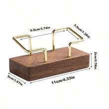 1PC Walnut & Beech Wood Business Card Holder - Premium Solid Wood Desk Organizer For Office/Executive Gift,For School Supplies,Back To School - Multicolor - View 2