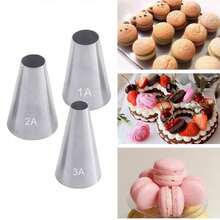 3pcs Stainless Steel Grass Cream Icing Nozzles Small Grass-Shape Decoration Mouth For Pastry Cake Decorating Essential Baking - Silver - View 8