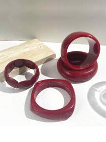 1 Peça Pulseira de Resina Vermelha Vintage, Bracelete Geométrico Minimalista de Moda Tie Dye Vermelho para Mulheres