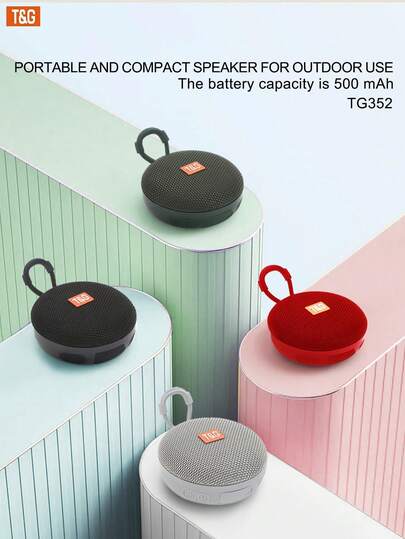  T&G TG352 Mini Portable Outdoor Wireless Bluetooth Speaker, Stereo, Hands-Free Calling, FM Radio, Support TF Card & USB, Suitable For Backpack, Bicycle And Outdoor Audio, Multiple Colors Available, Gift/Camping/Carry-On, 500mAh Lithium Battery