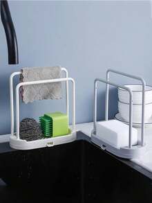 1pc Kitchen Sink Caddy Organizer Tray, Suitable For Storing Sponges, Dishcloths, Scrub Brushes, Cleaning Rags, Etc. - Multicolor - View 3