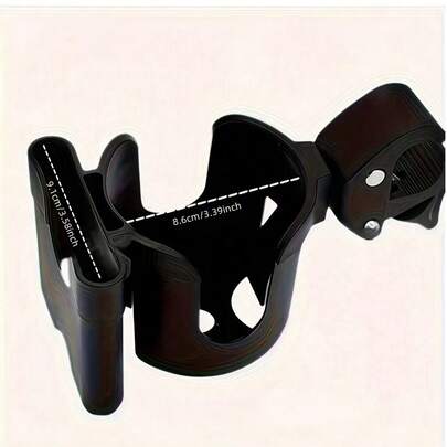 1pc / Style Selectable Baby Stroller & Wheelchair Cup Holder With Phone Stand - Durable ABS, Black - Suitable For Parents, Caregivers And Wheelchair Users - Universal Compatibility - Perfect Gift For New Parents And Elderly (The Screw-Type Can Be Opened And Closed To Control The Tightness, The Cup Holder Slot Is 8.6cm Wide And 9.5cm High, Please Do Not Place Cups Higher Than 23cm As They May Become Unstable And Fall Off)