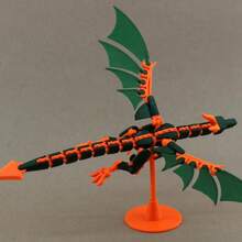 1 件 23.5 厘米 [T13 假人 3D 打印可动龙玩具] 铰接龙模型，高铰接龙玩具 - 青少年和成人的减压玩具，适合万圣节和圣诞节，DIY 组装玩具，易于组装，防破损，附带组装说明，43 个可移动关节，组装模型，优质 PLA 材料，批量出售，减压玩具 - 彩色 - 查看 2