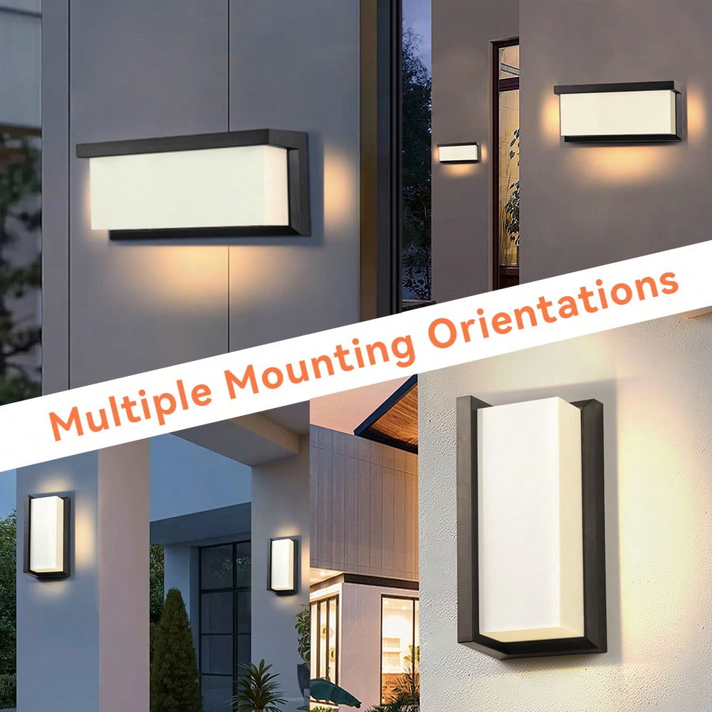 Lámpara de pared de plástico LED impermeable para interiores/exteriores, adecuada para 85V-265V, aplicable para interior/escalera/habitación/entrad