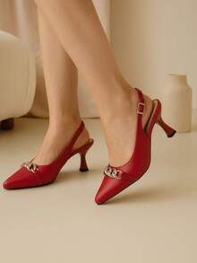 Mozione Women Heeled Sandals - 紅色 - 查看 1