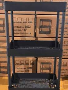 Carrito De Almacenamiento Multiusos Para La Cocina Con Rueda - Negro - Ver 4