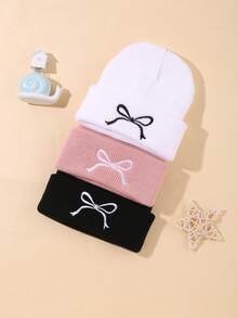 3 件套温暖婴儿冬季帽子 – 柔软针织帽，适合男婴和女婴 - 彩色 - 查看 1