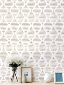 1 Rolle 1m/3m/5m Retro Diamant gestreiftes minimalistisches Stil Wanddekoration Tapete, abnehmbar und selbstklebend Vinyl Tapete, DIY Heimdekoration für Schlafzimmer, Küche, Wohnzimmer, Badezimmer, Schrank, Möbelerneuerung Tapete Wandaufkleber Raumdekoration Tapete Aufkleber Wand Schlafzimmer Dekoration Küchendekoration - Verschiedenfarbig - Übersicht 4