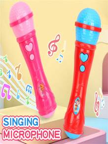 1 件儿童双音无线麦克风，唱歌放大器麦克风玩具，动态音效和高保真音频，适合男孩和女孩，生日/毕业礼物，颜色随机
