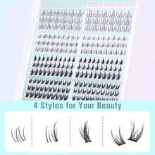 Bottom Lash Clusters 4 Styles Bottom Lashes 0.07 Thickness Clear Band Bottom Lash Extension 210pcs Bottom Lashes Clusters Natural Look Manga Bottom Eyelashes By - 自然下睫毛 - 查看 9