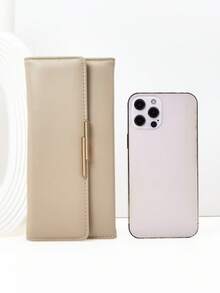 新款女士 PU 柔软长款钱包 时尚休闲大容量多功能手拿包卡包证件包携带方便适合作为节日礼物女士钱包钱包钱夹秋季 - 杏色 - 查看 3