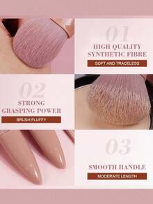 1 Set Convenient Makeup Brush Kit, Includes Makeup Mirror, 5 Plastic Handle Brushes, Comfortable Grip, Soft Foundation Brush, Powder Brush, Blending Brush, Eyeshadow Brush, Lip Brush, Suitable For Delicate Skin, Compact & Elegant Makeup Tools, Gift For Girls, Makeup Brush Set, Makeup Brush Set, Makeup Brush Set, Complete Makeup Brush Set, Makeup Brush Set, Complete Makeup Tool Set, Makeup Brush Set, Makeup Brush Gift Set - Baby Pink - View 7