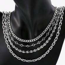1-Meter 304 Stainless Steel Chain, Various Styles Of Cuban Chain, Fashionable And Simple Decorative Chain, Diy Necklace, Bracelet, Jewelry Accessories - Various Styles Of Chains - View 3