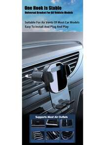 Soporte para teléfono de coche con clip fijo y giratorio de 360 grados - Negro - Ver 6