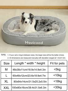 1pc Orthopedic Large Dog Bed, Washable Dog House, Suitable For Large, Medium And Small Pets, All Season Use - Grey - View 3