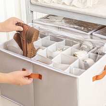 1 pièce Boîte de rangement pour chaussures sous le lit avec grille de 12/16/20 compartiments en tissu visible, organisateur de chaussures pour baskets et sandales, convient pour l'organisation de la maison - Noir - Voir 3