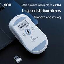 AOC GM210輕音雙模無線滑鼠 藍牙/2.4G雙模一鍵切換 輕量化便攜機身 辦公遊戲全能裝備 黑色 - 黑色 - 查看 3