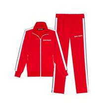 Side Stripe Sports Suit Couple Wear Sweatshirt Jacket Casual Pants - 淺藍色 - 查看 5