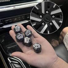 5pcs Crown Pattern - Car Tire Nut Covers, 15/17/19mm, Tire Lug Nut Covers, Wheel Lug Nut Decorative Covers, Car Accessories