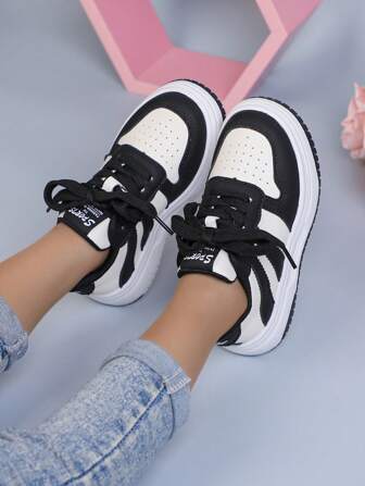 1 Pair Kids Sports Shoes, 2025, Suitable For All Seasons, Boys' Casual Sneakers, Girls' Daily Wear Soft Bottom Baby Shoes, Skate Shoes