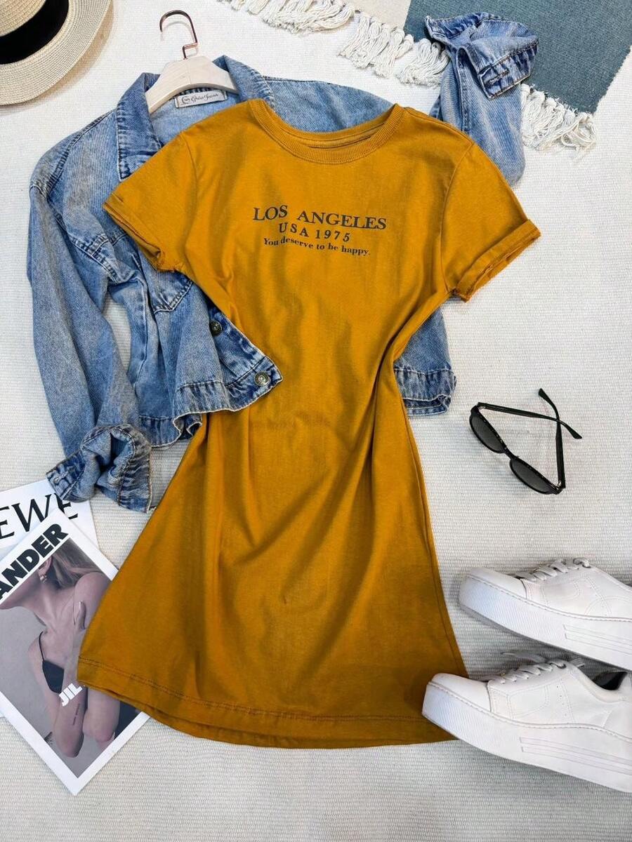 Women's Cotton Dress - Brown - View 1