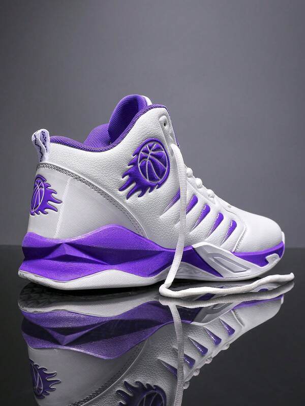 Men's High-Top Basketball Shoes, Anti-Slip Shock Absorbing Durable Basketball Sneakers