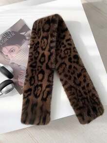 Puszysty komin z nadrukiem w panterkę, uniwersalny szalik-komin dla dorosłych z motywem lamparta dla kobiet, odpowiedni do noszenia na co dzień, jazdy na rowerze i 15 innych scenariuszy, jesień/zima