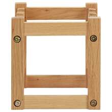 Portabottiglie Larryhot per 6 bottiglie, 37x21x21 cm, in legno di quercia, bello e pratico, ideale per riporre e decorare la casa - Castano - Visualizzare 3