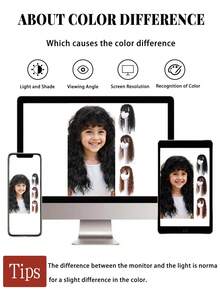 Children's Headband Bangs Integrated Wig Hair Extensions Curly Hair Natural Invisible Bangs Wig - Multicolor - View 8
