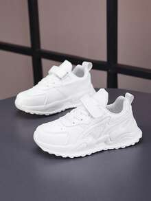 Casual Comfortable Solid Color Low Top Sneakers For Girls, Non-Slip Shock-Absorbing Sport Shoes For All Seasons - White - View 9