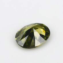 1pc DIY Jewelry Oval Gemstone Olive Green Cubic Zirconia Loose Stone - Olive Green - View 2