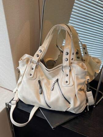 Retro Minimalist Large Capacity Fashion Student/Office Commute Tote Bag