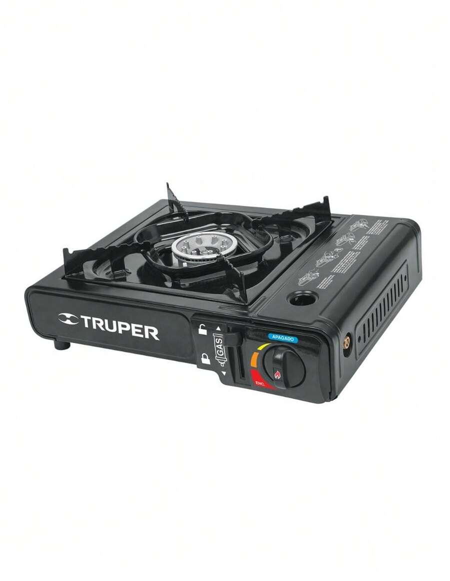 Portable Gas Stove, Electronic Ignition, Truper - Black - View 1