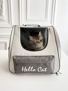 PETSIN Fashionable Breathable Cat Backpack, Oxford Cloth Multi-Function Foldable Large Capacity Outdoor Pet Carrier