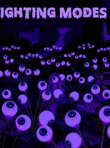 1pc (6/8/10 Lights) - Halloween Decorative Outdoor Lights - Solar Halloween Scary Eyeball Path Lights, Swaying In The Wind, Waterproof Solar Halloween Stake Lights For Garden Porch Lawn Path (Purple)
