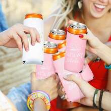 12 Pcs Bachelorette Party Can Sleeves Cowgirl Slim Can Let'S Go Girl Bachelorette Party Can Coolers Bride Insulated Beer Can Cooler Sleeves For Bridal Shower Supplies Favors Decorations - trắng - Xem 3